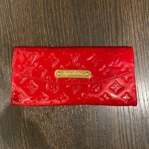 Louis Vuitton red patent leather bag collaboration with Marc jacobs